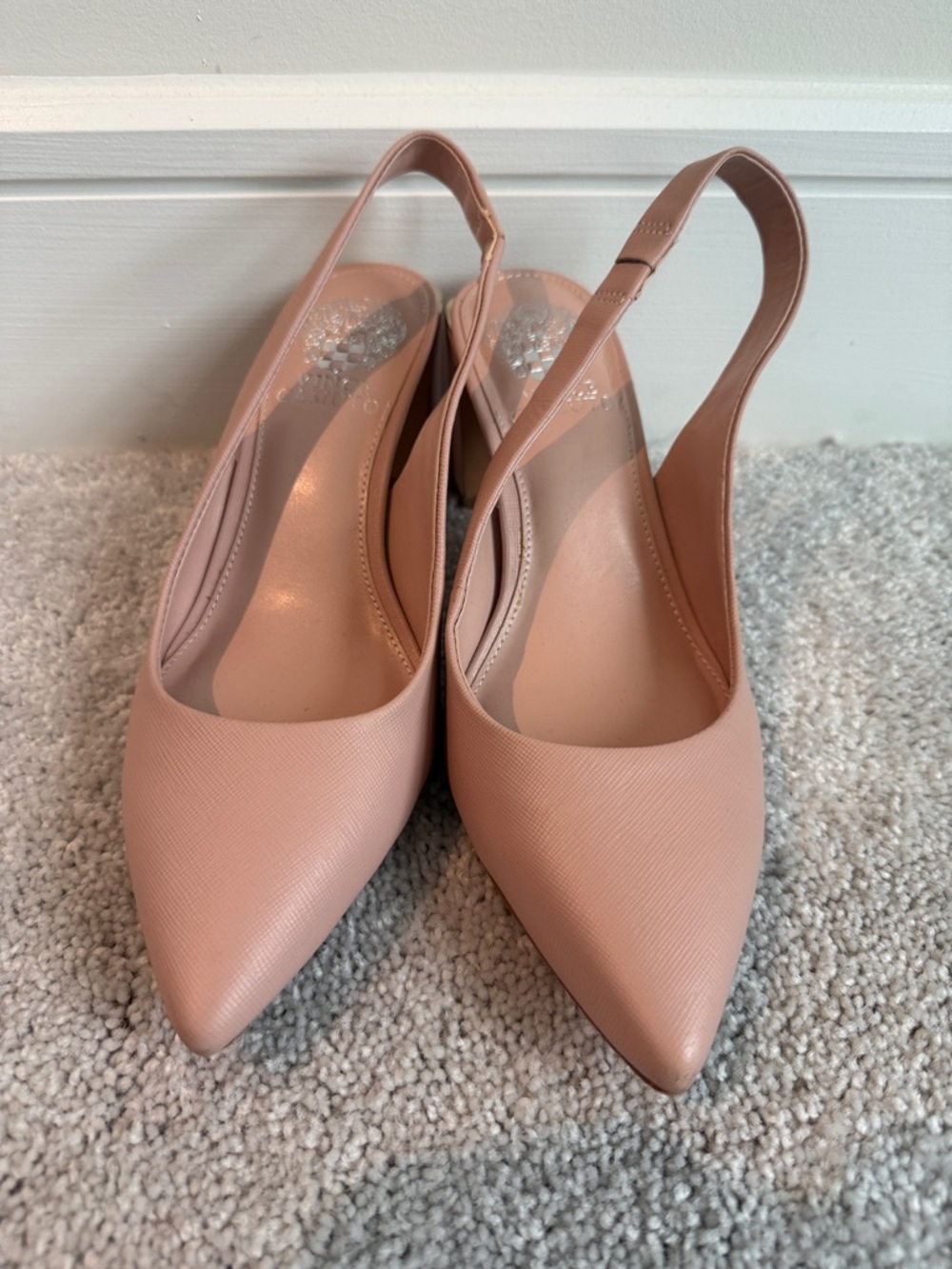 Vince Camuto Women's Pointed Slingback Ballet Flats in Blush Pink
